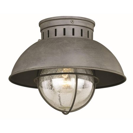 PERFECTTWINKLE 10 in. Harwich Outdoor Flush Mount; Textured Gray PE1238392